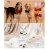 Coleira de animal de estimação, prendedor BB, toalha de baba, decoração de roupa, laço, acessórios, serviço personalizado, fita
