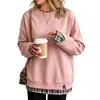 Moletom Amazon feminino com blocos de cor e mangas compridas, série com estoque de longo prazo, best-seller de outono/inverno, estilo casual para casais