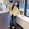 Ropa Infantil 2026 Nuevo Estilo Chaqueta para Niñas Estilo Primavera y Otoño Top Elegante para Niños de Edad Media y Mayores Cortavientos con Capucha de Primavera