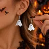 Brincos de diamante coloridos de fantasma, peculiares e fofos para o Halloween, brincos personalizados da moda europeia e americana para festas e feriados