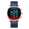 Binbond TikTok Más Vendido Ultra-Delgado Tres Ojos Seis Manecillas Multifuncional Colorido Deportivo para Hombre Resistente al Agua Azul Reloj