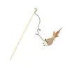Juguete Popular para Mascotas Transfronterizo Palo de Madera con Plumas de Sisal y Cascabel, Palo para Excitar Gatos, Juguete Resistente a Mordidas para Entretenimiento Propio de Gatos