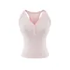 Top sin mangas con cuello en V y botones para mujer, nuevo estilo de verano 2026, se puede usar como prenda exterior, top puro y sexy sin mangas