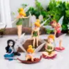3 Enfeites Decorativos de Bolo Fada das Flores 6 Modelos de Fada das Flores Boneca Fada Elfo Enfeites Menina Elfa