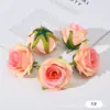 Flor Artificial Creativa Morada con Rocío, Cabeza de Flor de Rosa, Flor Decorativa para Boda, Flor de Seda con Rocío, Accesorios y Adornos para Fotografía