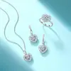 Anillo de moissanita de plata S925, anillo de mujer con forma de corazón para compromiso y propuesta de lujo ligero de alta gama transfronterizo, al por mayor en stock