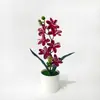 7 flores de jazmín artificiales en una maceta para decoración del hogar y la oficina, bonsái de flores artificiales para fotografía y arreglo fotográfico, maceta pequeña