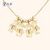 Collar de diamantes para muñeca de 12 colores de piedra de nacimiento transfronterizo para niños y niñas, personalizable con letras, nombre de familia DIY, venta al por mayor de fábrica