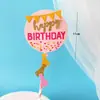 Decoración de pastel para hornear globo aerostático de arcoíris nube molino de viento ins bandera de inserción para pastel de feliz cumpleaños