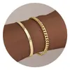 Popular Europeo y Americano Nuevo Pulsera Apilable Cadena Pulsera Set Simple y de Moda 2024 Moda Tendencia Modelo para Mujer