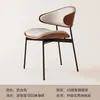 Silla de Comedor de Lujo Ligero Estilo Italiano, Silla de Oficina Minimalista de Diseñador, Silla de Madera Maciza Estilo Vintage Curvado para Área de Reuniones de Cafetería