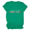 Camiseta feminina redonda de manga curta, estilosa e divertida, para Amazon, Wish e lojas independentes