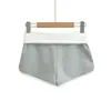 7703-26 Verano Chica Picante Bloque de Color Dobladillo Cintura Baja Alargador de Piernas Pantalones Cortos Ajustados al Cuerpo Bloque de Color Deportivos Casuales de Moda