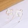 Fox Ear Hook Feminino S925 Prata Banhado Simples Bonito Criativo Estudante Unhas de Orelha Nicho Criativo Personalizado Linha de Orelha de Raposa