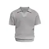Atacado Em Estoque Simples Estilo Old Money Tricô Americano Masculino Manga Curta Camiseta Moda Verão Tendência Camisa Polo Masculina