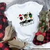 Camisetas Casuais Divertidas Femininas Gola Redonda Camiseta de Natal Gola Redonda