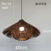 Lámpara de Techo de Sombrero de Paja de Ratán Creativa Retro Personalizada para Sala de Té Alojamiento Japonés Posada Granja Restaurante de Hot Pot Lámpara Pastoral