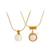 Chapado en oro real collar de perlas francés retro para mujer transfronterizo nuevo diseño simple de nicho cadena para la clavícula venta al por mayor