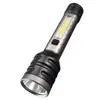 Lanterna transfronteiriça com laser, luz forte, longo alcance, ultrabrilhante, recarregável, luz dupla, multifuncional, portátil, lanterna à prova d'água