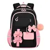 Nueva mochila transfronteriza para estudiantes de primaria, lindo conjunto de tres piezas con lazo, mochila escolar para niñas, gran capacidad, mochila reductora de peso