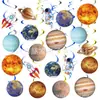 Decoración Colgante Giratoria del Sistema Solar Fiesta del Espacio Exterior Adorno Colgante de Tarjeta para Techo Sistema Solar Ocho Planetas Espiral