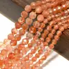 Pedras Soltas Naturais Facetadas Douradas Pedra do Sol Acessórios para Joias DIY Pulseiras com Contas Colares