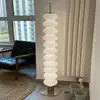 Lámpara de Pie de Vidrio Blanca con Forma de Calabaza Creativa Nórdica Minimalista Moderna Personalidad Sala de Estar Comedor Dormitorio Luz Decorativa de Ambiente