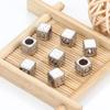 Cuentas de Letras de Acero Inoxidable Cuentas Sueltas Cuadradas que No se Desvanecen Pulsera de Cuerda para la Mano con Cuentas Accesorios de Joyería de Acero Inoxidable DIY