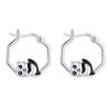 Pendientes creativos con diseño geométrico hueco y chapado en latón dorado auténtico para damas, de gran venta transfronteriza entre Europa y Estados Unidos.
