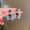 Pendientes vintage de industria pesada exagerados de mediados de la antigüedad, pendientes de circonita con flores de estilo palaciego retro francés, pendientes de alta calidad