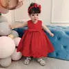 Itens Quentes de Venda TransfronteiriçaVestido Infantil com Renda e Laço, Vestido Princesa Sem Mangas para Crianças Pequenas, Adequado para Todas as Estações