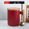 Taza de Cerámica Ins con Mango y Tapa de Madera, Cuchara, Vaso de Agua Artístico para Pareja, Taza de Leche, Taza de Café, Logo Personalizado, Uso Doméstico