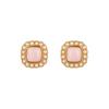 Pendientes S925 de plata de ley chapados en oro con incrustaciones de polvo rojo Shuinan Aobao azúcar, exquisitos, sencillos, de moda, estilo chino para la ropa china de uso diario