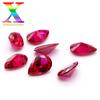 Lote de stock de corindón rojo forma de pera #5 de grandes cantidades de piedra desnuda de circón de corindón producto terminado dureza 9.0 incrustado con joyería de alta calidad
