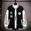 Jaqueta de Baseball Retrô Americana Patchwork Color-Block Outono 2026 com Estampa de Emblema, Caimento Solto, Jaqueta Versátil para Casal