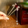 Horquilla China en Forma de U Súper de Hada, Nueva Horquilla Doble de Perlas en Forma de U Estilo Chino, Accesorio para el Cabello Hanfu Estilo Antiguo, Horquilla Simple y de Alta Gama para Mujeres