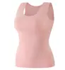 Chaleco Térmico Cálido de Talla Grande para Mujer Otoño e Invierno, Parche de Jengibre Cálido, Chaleco Básico Sin Costuras de Terciopelo Alemán, Top a Prueba de Frío