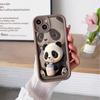 Estilo Celebridade da Internet Panda Fofo de Chá de Leite Macio Capa de Celular de Silicone Iphone17 Capa Macia Desenho Animado Capa Protetora Iphone15