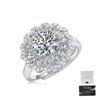 Anillo Trendy Europeo y Americano Electrochapado en Oro Blanco de 18K con Moissanita y Diseño Floral, Anillo Ajustable, Joyería en Stock para Mayorista