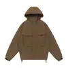 Chaqueta casual de trabajo para exteriores con capucha a prueba de viento estilo japonés para primavera y otoño, unisex