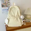 Mochila para estudiante de secundaria para mujer estilo coreano versátil color sólido estudiante universitario bolsa de doble hombro ligera gran capacidad mochila de viaje para estudiante de preparatoria
