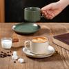 Taza y platillo de café mate nórdico, juego de té de la tarde retro para el hogar, apto para Internet, taza de té de flores exquisita y famosa, taza de cerámica