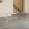 Banca Larga de Acrílico, Banca Flotante Transparente para Cambiar Zapatos para Dormitorio, Sala de Estar, Silla para Mesa de Comedor, Banca para Cambiar Zapatos del Hogar, Banca Larga Nórdica