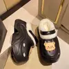 Zapatos de Agujeros de Tacón Alto Forrados de Felpa Invierno Pantuflas de Algodón Extraíbles y Lavables para Uso Exterior Antideslizantes Zapatos Mao Mao para Interiores y Exteriores con Algodón