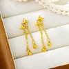 Brincos de Ouro com Areia Vietnamita para Mulheres, Brincos de Franja Estrela de Alta Qualidade, Brincos Transfronteiriços Duradouros, Venda Direta