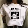 Camiseta Branca Manga Curta Estampada Anime Attack on Titan Feminina Comércio Exterior Cross-border Wish/ebay Amazon