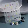 Letras Lindas para Uñas Coloridas en Relieve Pintadas Deslumbrantes Uñas DIY Amarillas Pegatinas de Uñas Labubu para Estudiantes