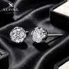 Pendientes Sencillos de Cruz con un Solo Diamante Transfronterizos Xuping para Mujer, Pendientes de Flor de Diamante Burbuja Simulada de Lujo Ligero Niche de Ins
