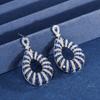 Zhuang Shengsheng Jewelry Aretes para Mujer Tesoro de Color Aretes Europeos y Americanos Set de Colgante con Aretes Colgantes de Tesoro Azul Simulado