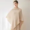 Xale de malha 100% caxemira pura para mulheres, novo para primavera, outono e inverno, agasalho quente, suéter pullover, capa grande irregular